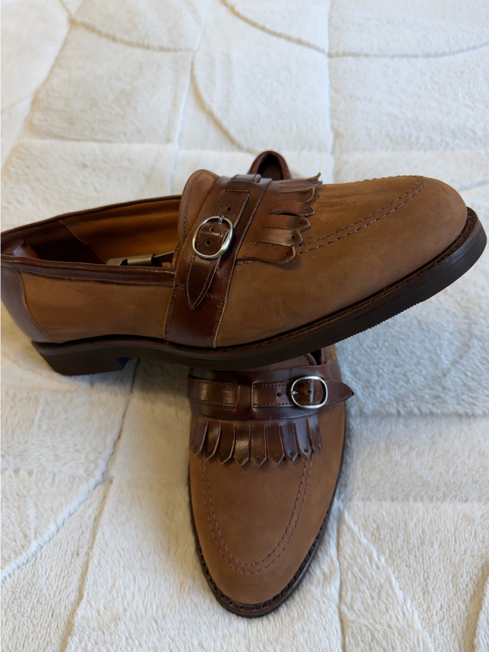 VINTAGE 1982 NEW! Deadstock USA FootJoy Classics Brown Kiltie Fringe Loafers 10 - Picture 3 of 10